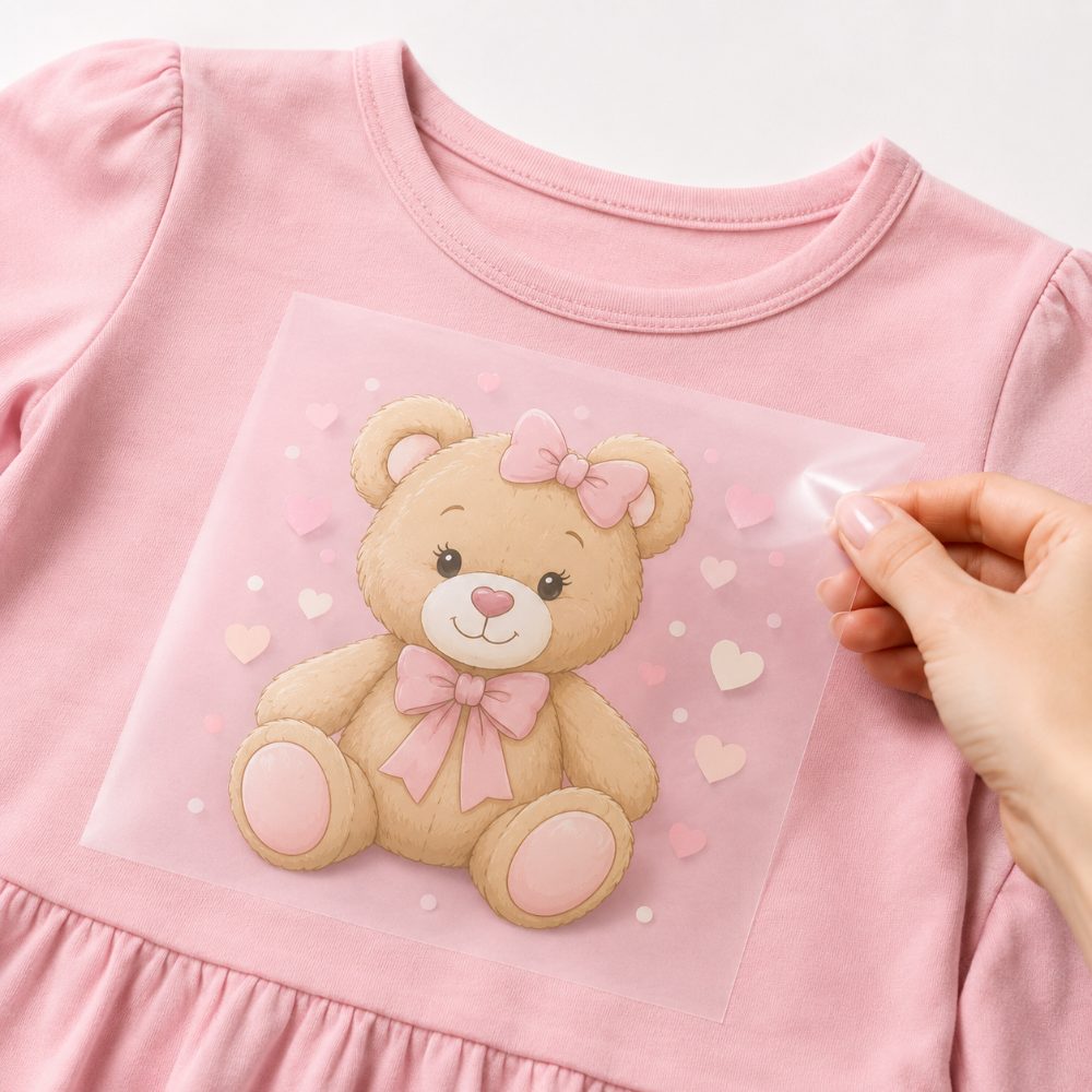 Transfer DTF aplicado em vestido infantil